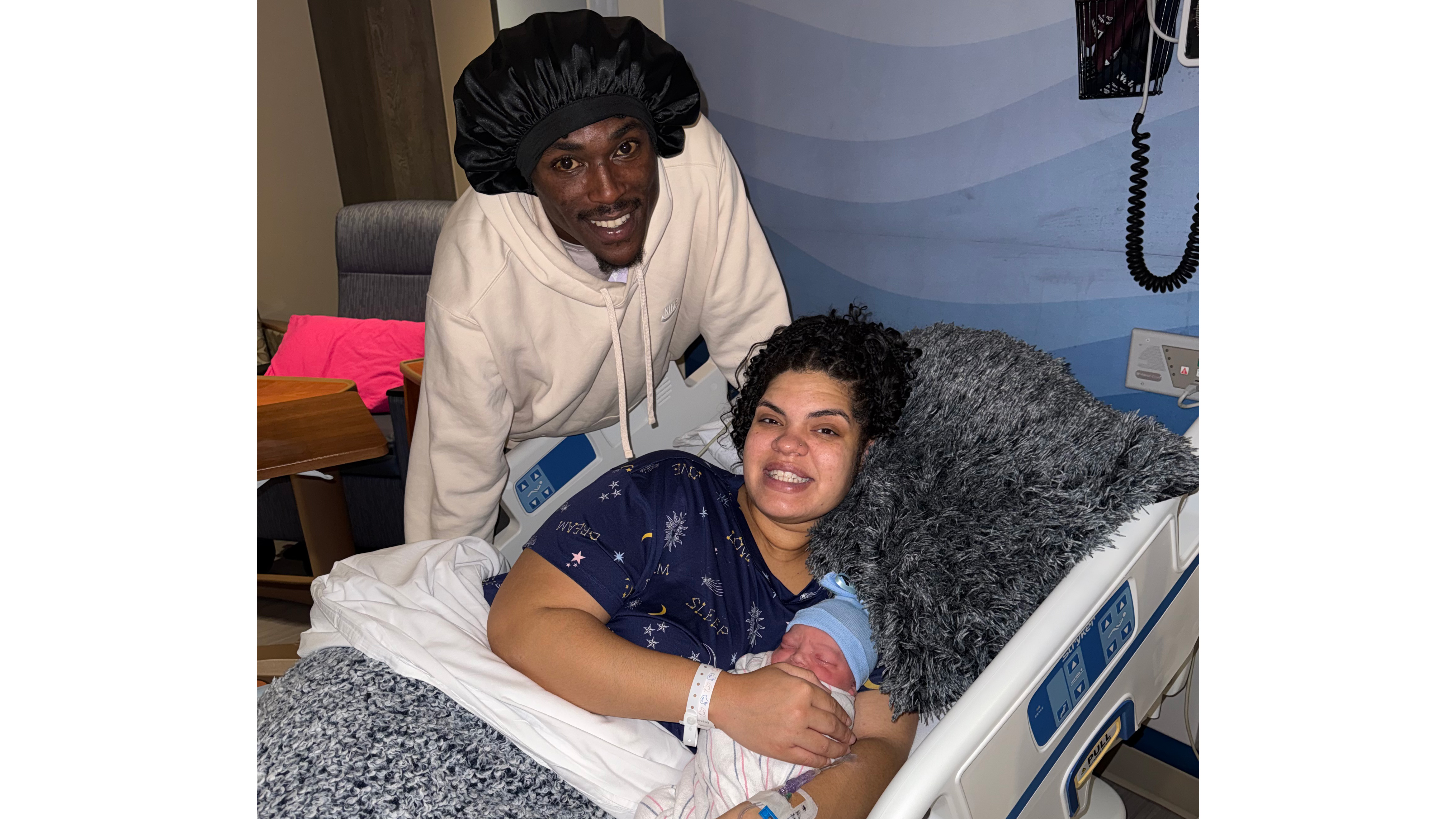 Ja’coby Asher Roberson was born to parents Kobie Smith and Brian Roberson at 1:11 a.m. on Jan. 1, 2026, making him the first baby born in St. Luke’s University Health Network for the new year. (Photo courtesy of St. Luke’s University Health Network)
