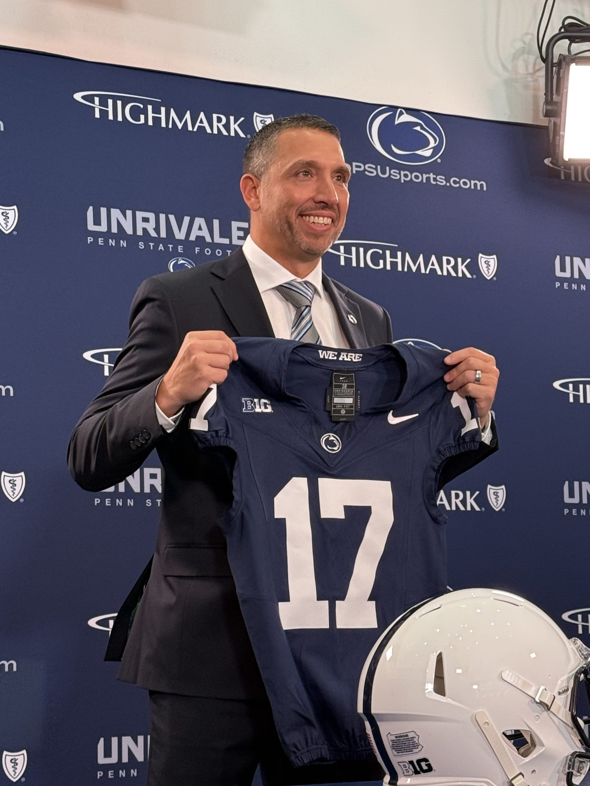 Penn State football coach Matt Campbell will begin rebuilding the roster Friday with the opening of the NCAA transfer portal. (RICH SCARCELLA — READING EAGLE)
