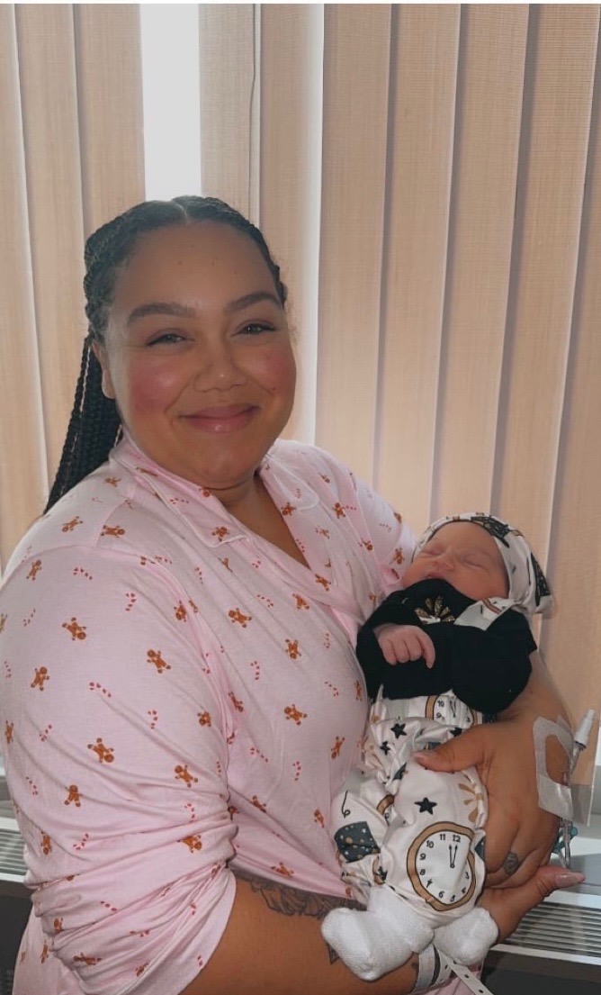 Carissa Corneil holds baby Isabella Mia Bourdier-Corneil at Lehigh Valley...